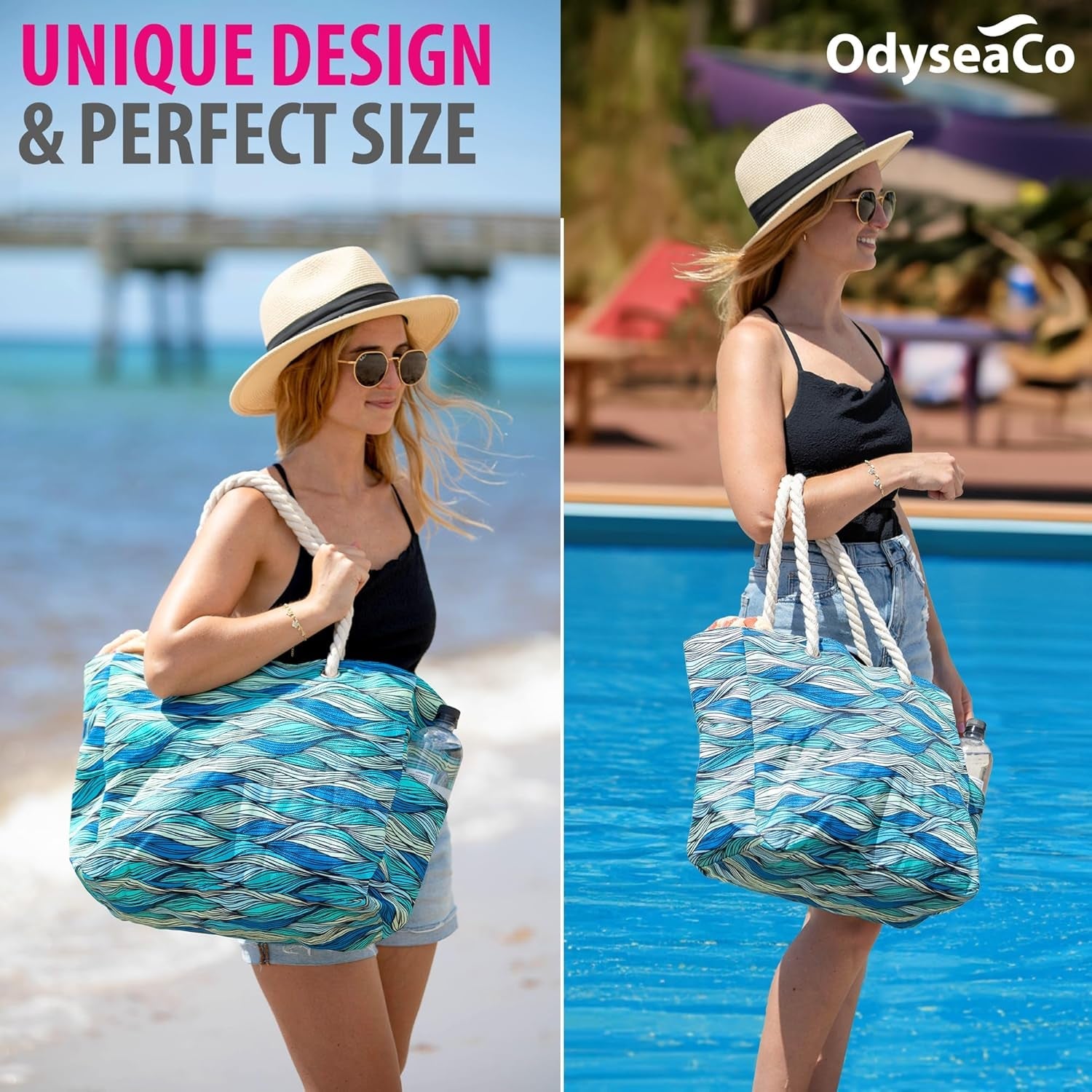 Beach Bag - Large Tote Bags for Women - Beach Bags Waterproof Sandproof - Chill Drift