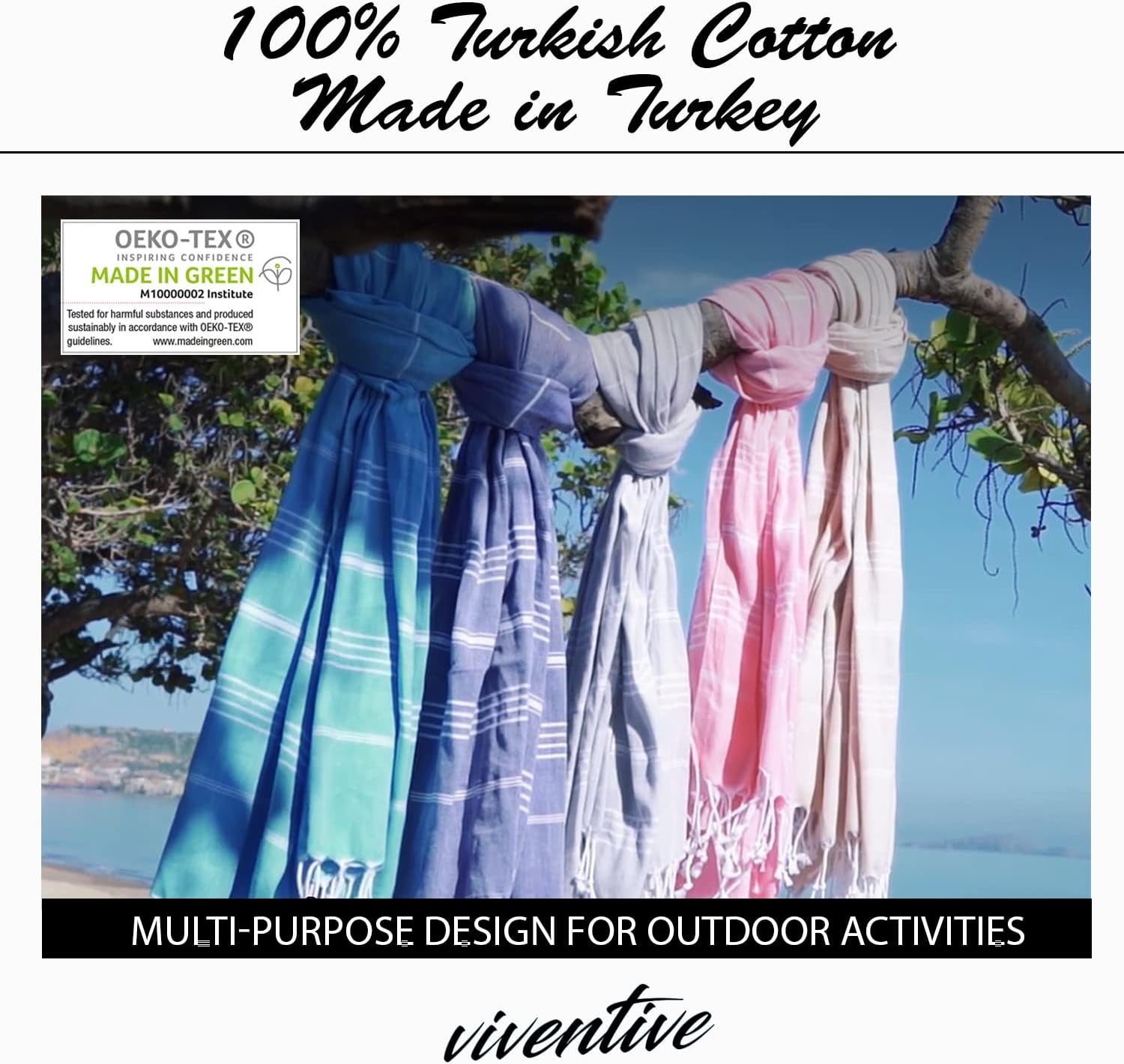 Turkish Beach Towel 37 X 70 Inches - 100% Cotton - Soft and Quick - Dry Sand Free Sand Proof - Thin Lightweight Large Oversized Turkish Towel for Women, Beach Body, Bathroom, Travel, Gym, Navy Blue - Chill Drift